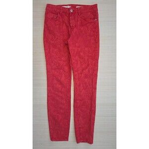 Anthropologie Pilcro and the Letterpress Jeans Womens 28 Red Mid Rise Skinny